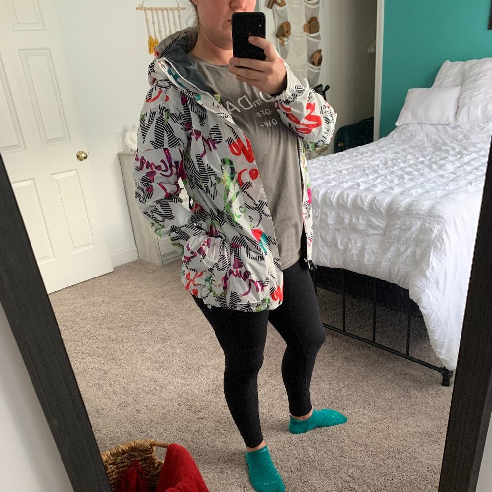 White and Colorful Volcom Ski and Snow Jacket